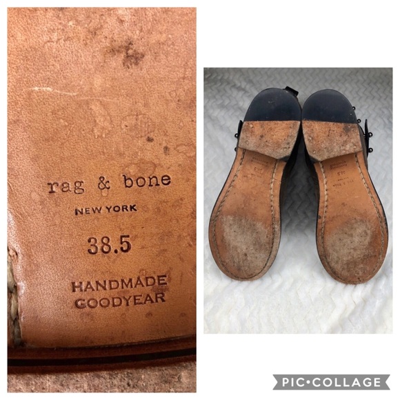 RAG & BONE Distressed Waxed Leather Moto Boots - Picture 6 of 8